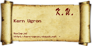 Kern Ugron névjegykártya